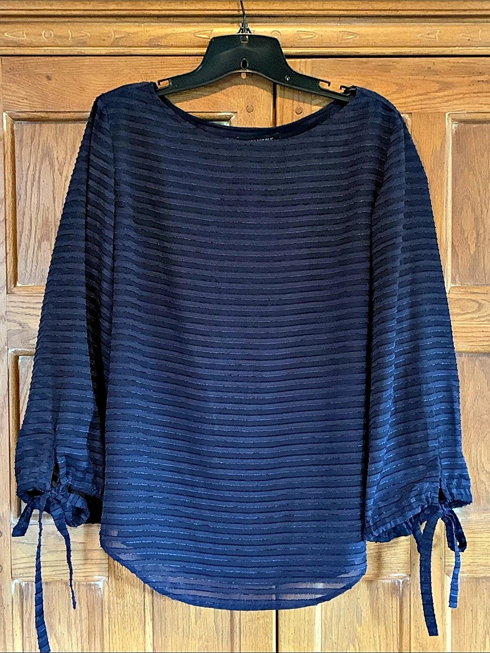 Banana Republic Navy Tie Sleeve Blouse Top Size L